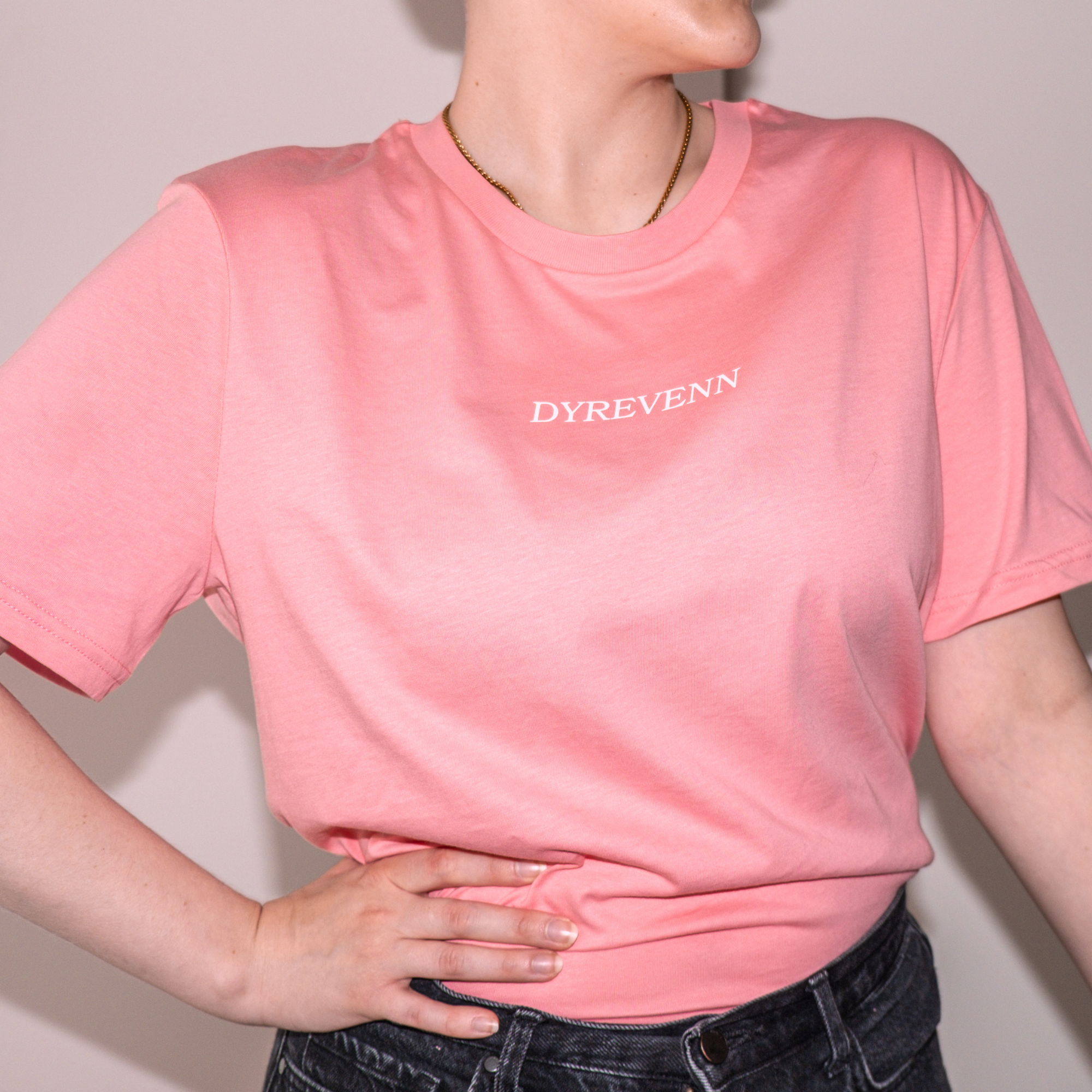 T-skjorte dyrevenn (lys rosa)