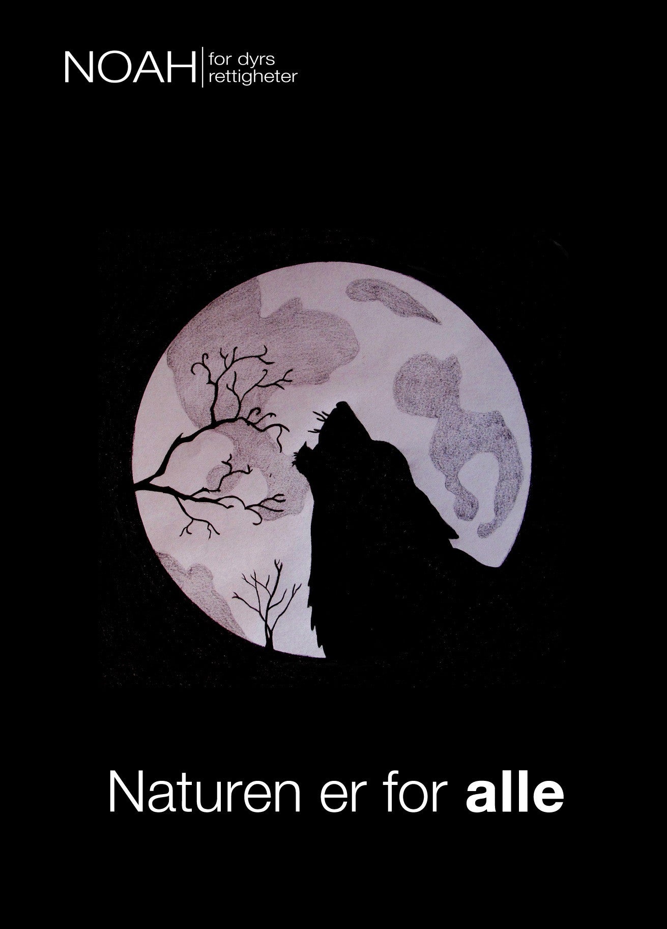 Kort ulv og måne